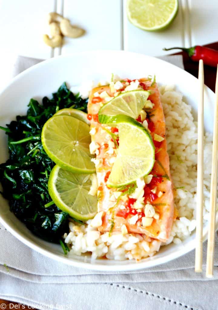 Thai Sweet Chili Salmon with Cashews