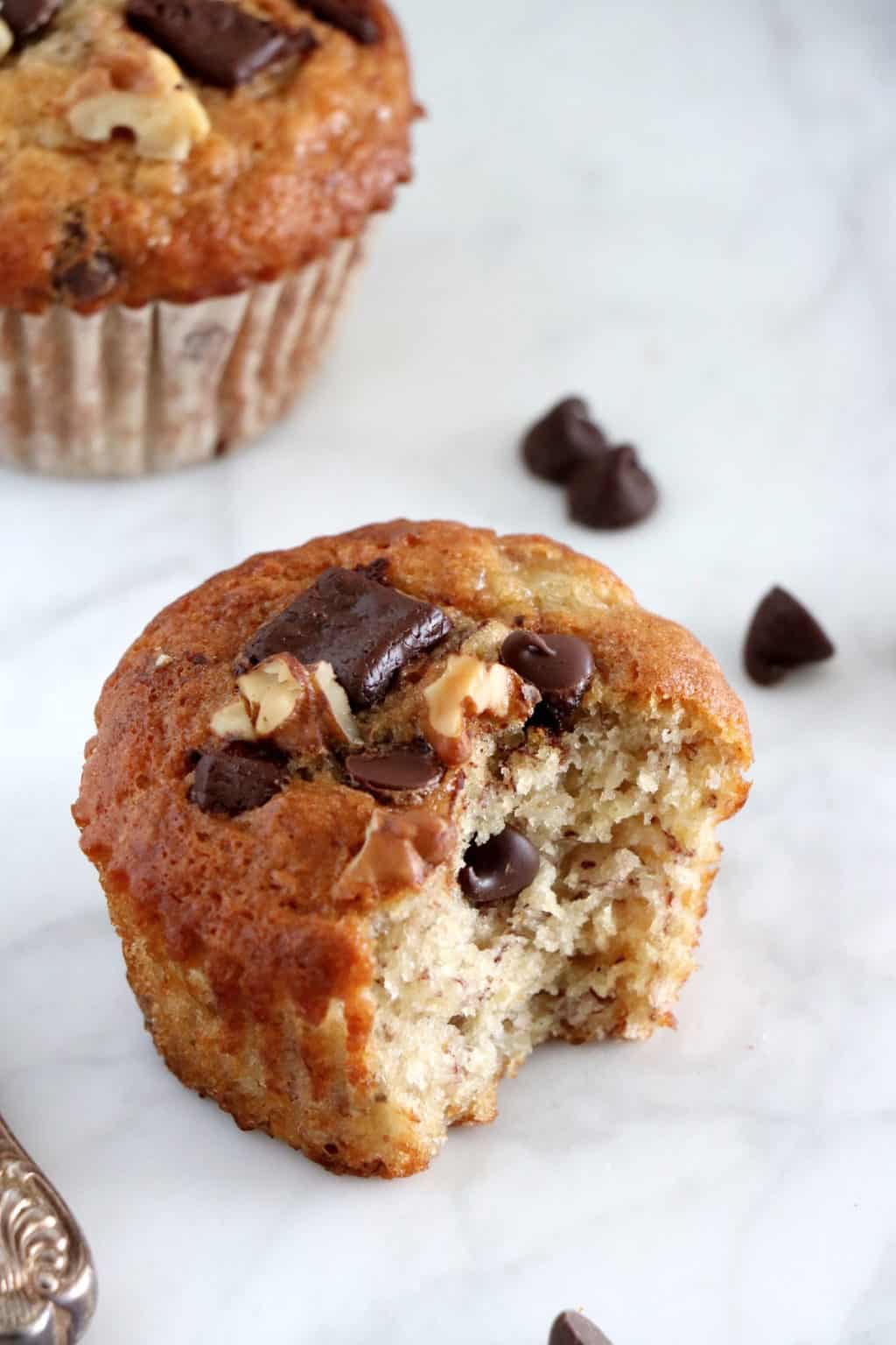 Muffins à la banane et aux pépites de chocolat Del s cooking twist