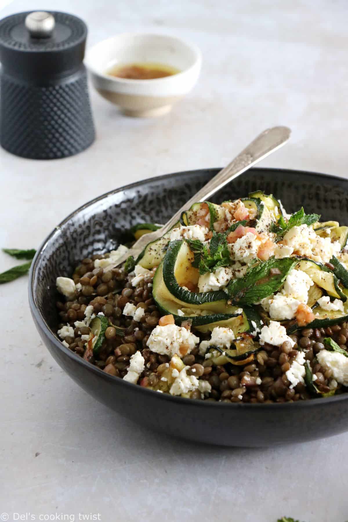 Salade De Lentilles Courgettes Feta Et Menthe Del S Cooking Twist