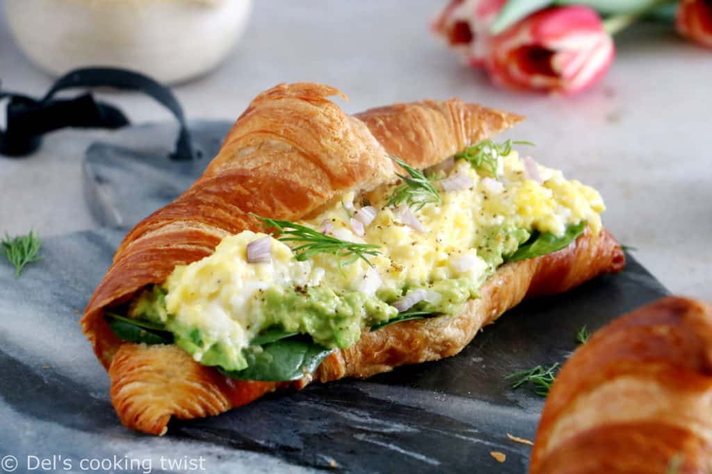 Scrambled Egg Croissant Breakfast Sandwich Del S Cooking Twist