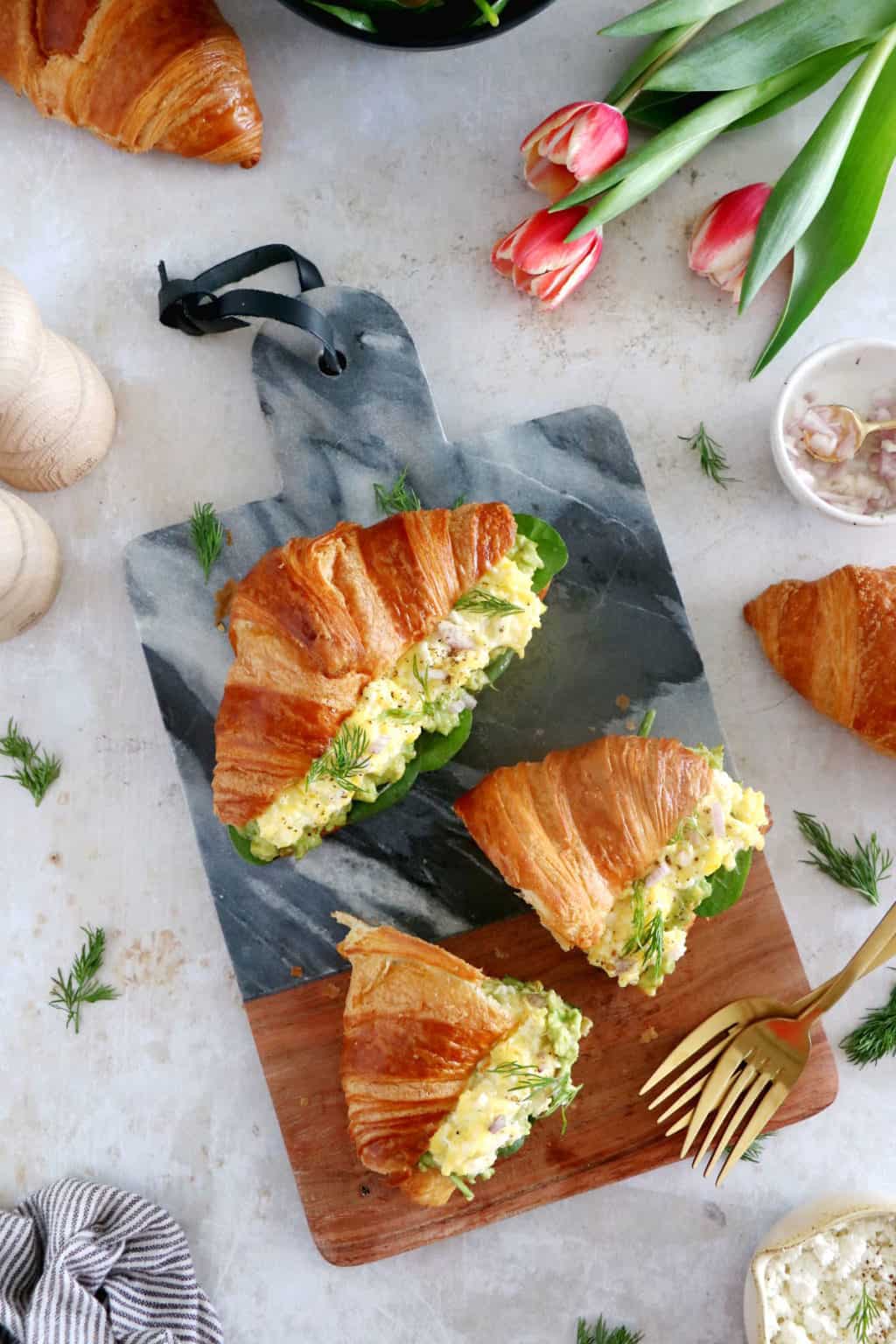 Scrambled Egg Croissant Breakfast Sandwich Del S Cooking Twist