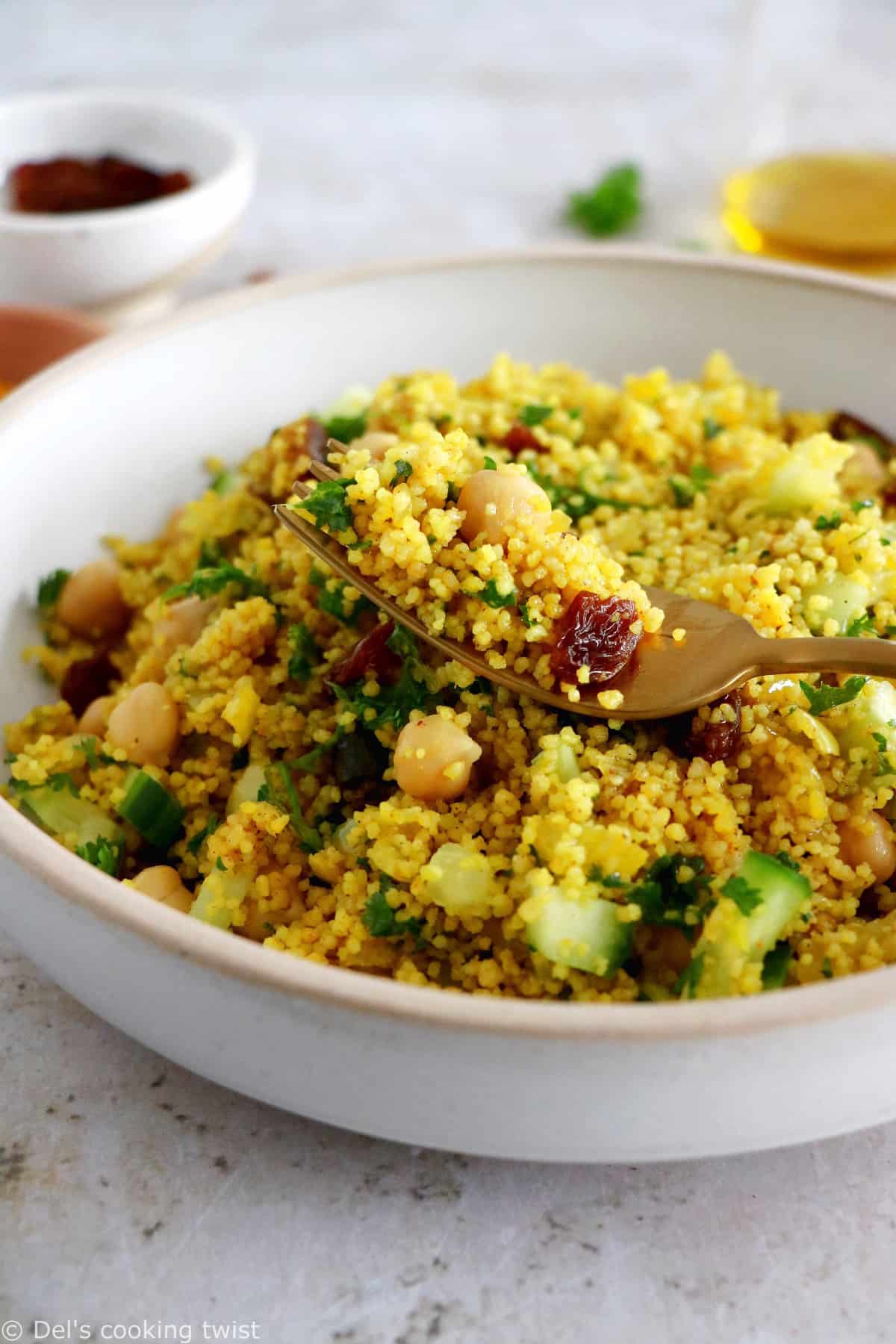 Moroccan Inspired Chickpea Couscous Salad Del S Cooking Twist