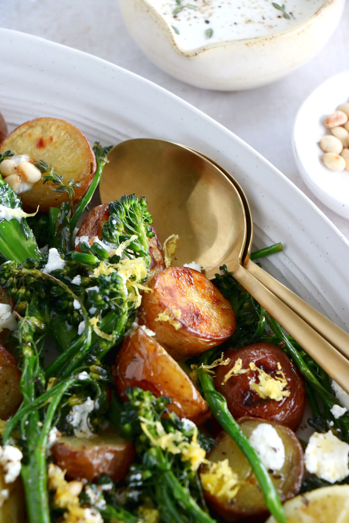 Lemony Roasted Broccolini And Potatoes Del S Cooking Twist