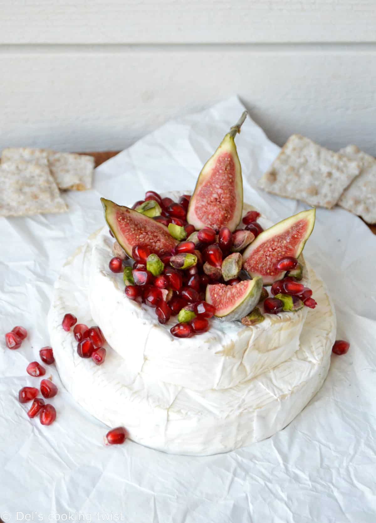 Baked Camembert with Pomegranate and Pistachios
