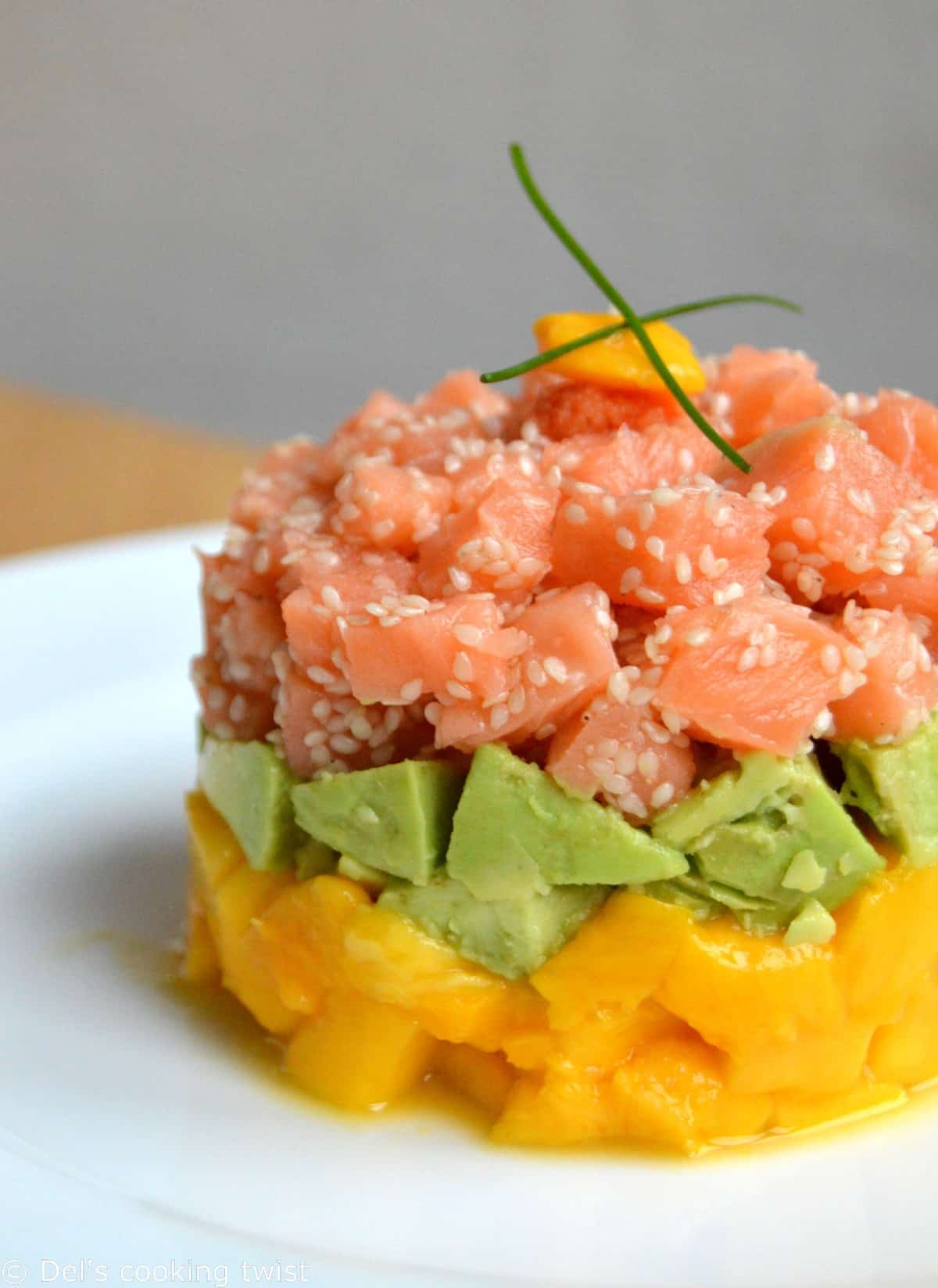 Salmon Tartare with Avocado and Mango