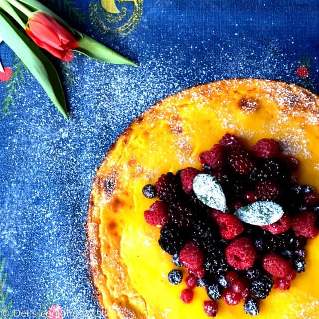 Lactose Free Saffron Cheesecake