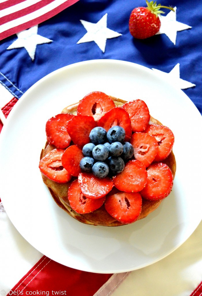 Healthy 3 ingredients firework pancakes