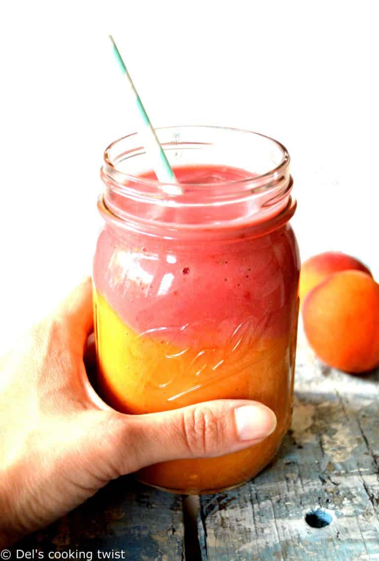 Sunrise Apricot Strawberry Smoothie - Del's Cooking Twist