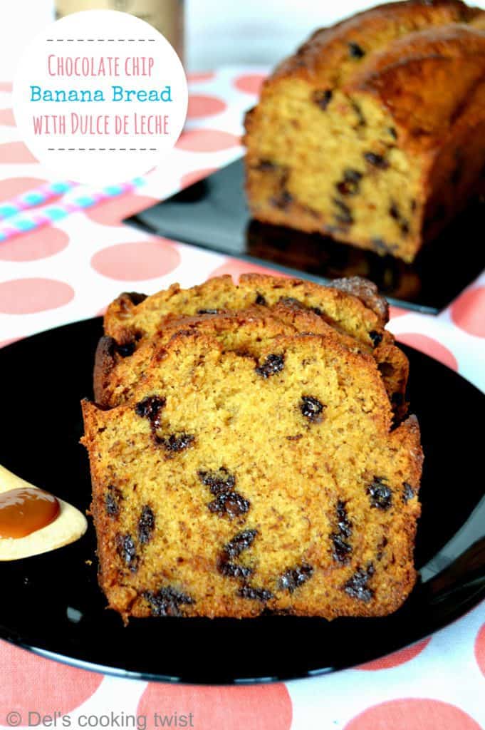 Chocolate Chip Banana Bread with Dulce de Leche