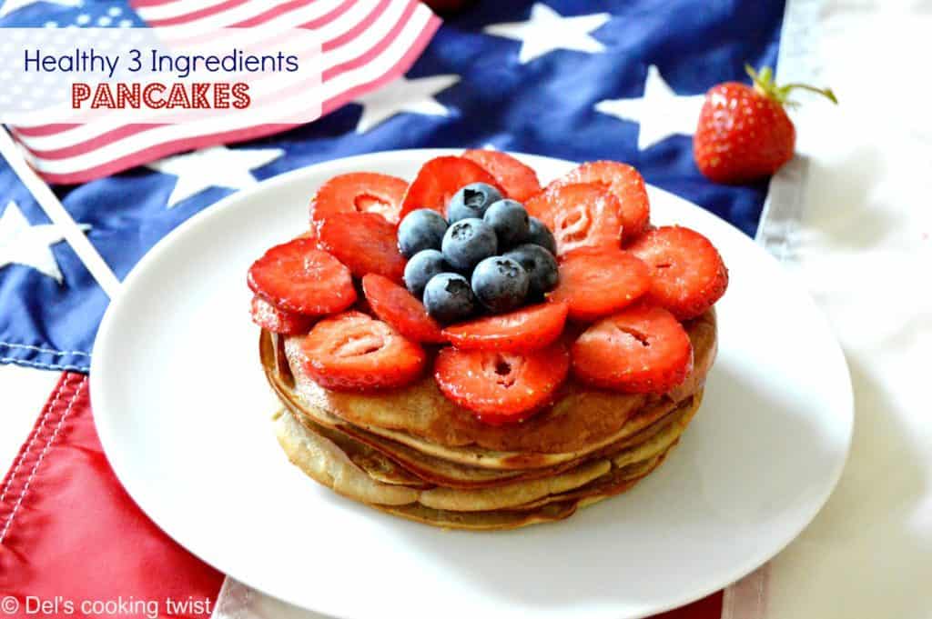 Healthy 3 ingredients firework pancakes