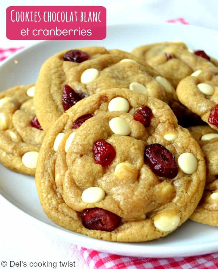 Cookies au chocolat blanc et cranberries