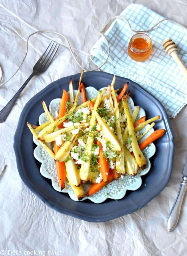 Roasted Root Vegetables with Feta and Honey