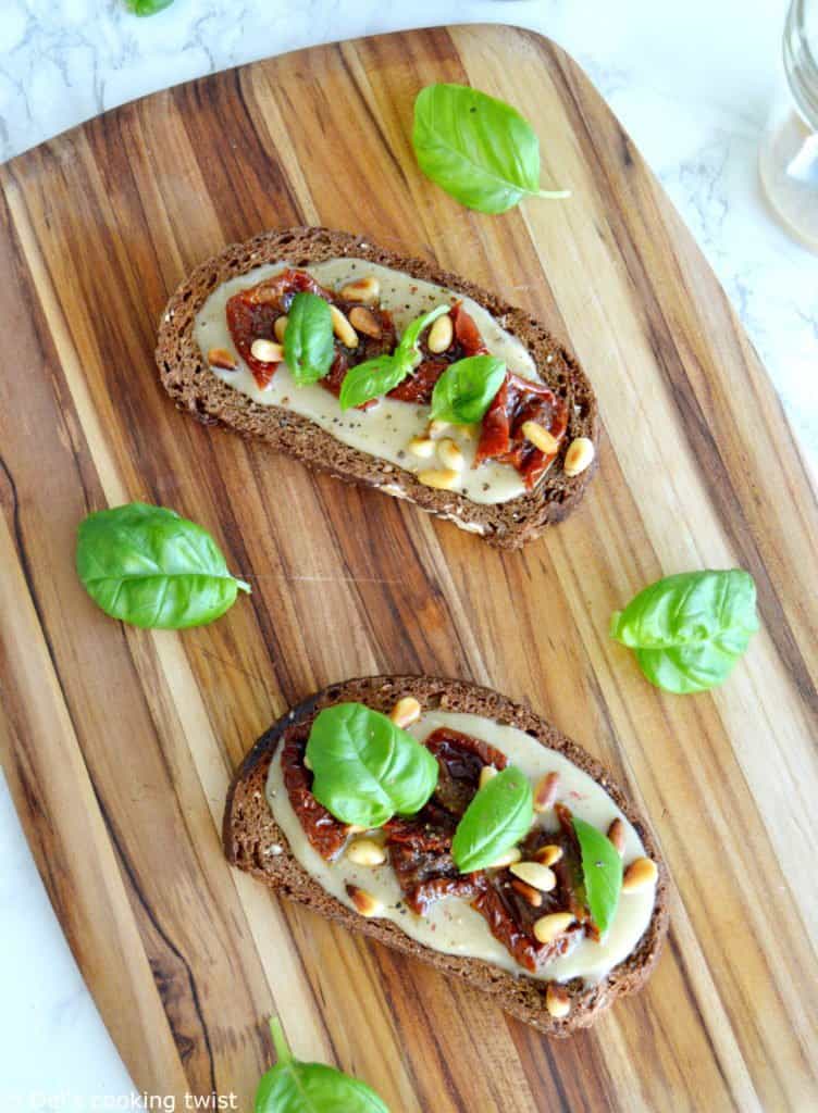 Tahini Sun-Dried Tomato Toast (vegan) - Del's cooking twist