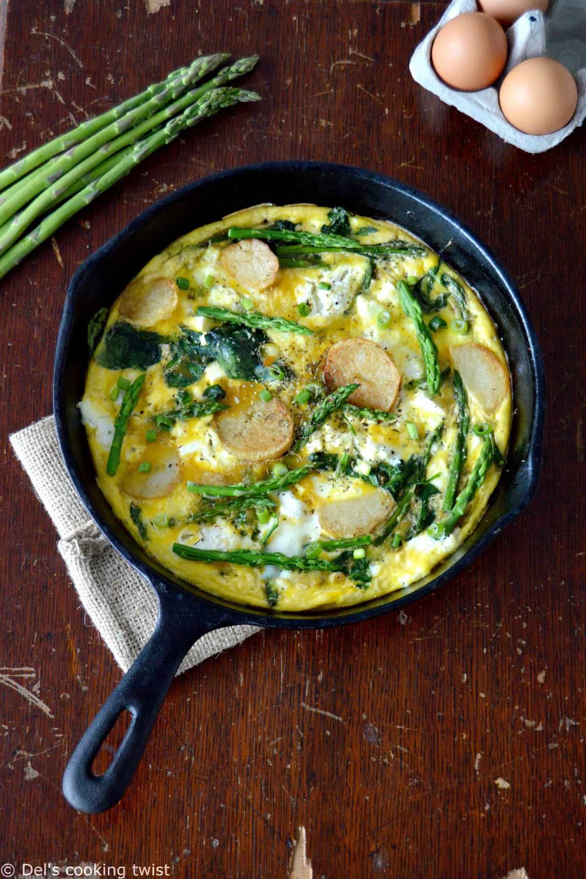 Frittata with spring greens and potatoes