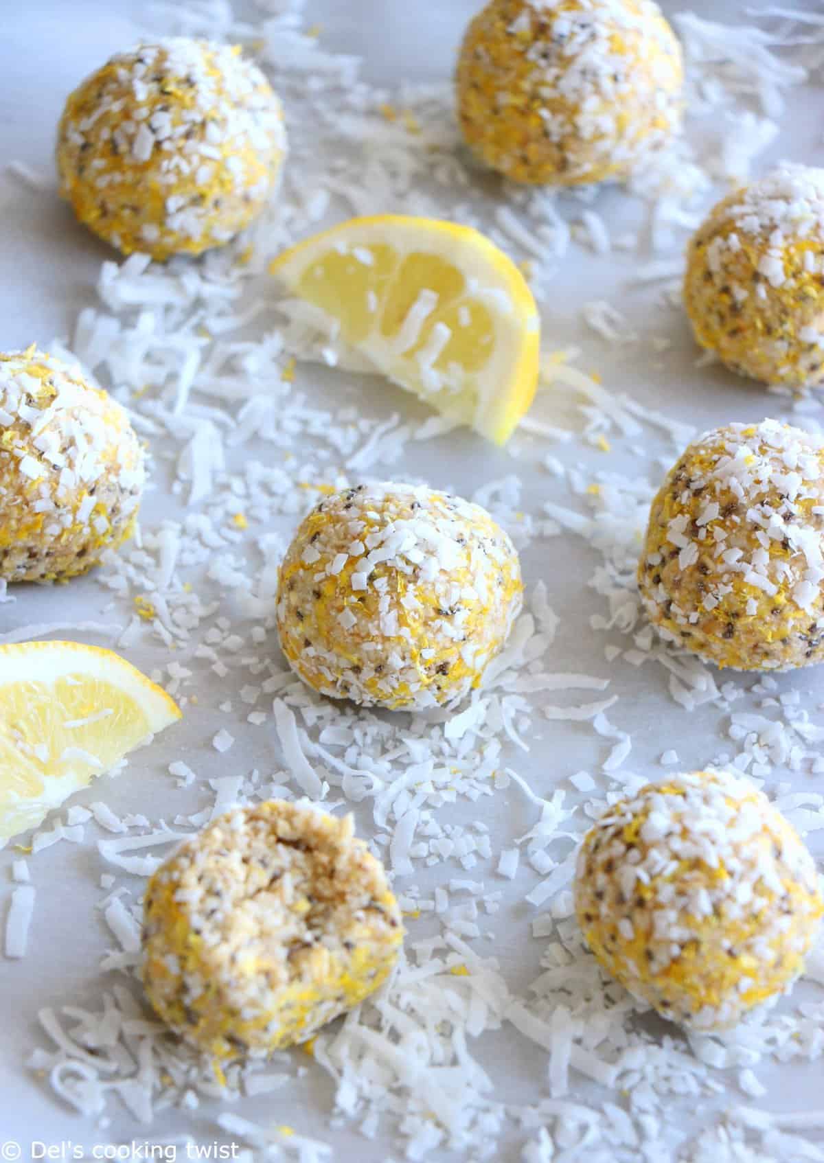 Healthy Lemon Coconut Energy Balls