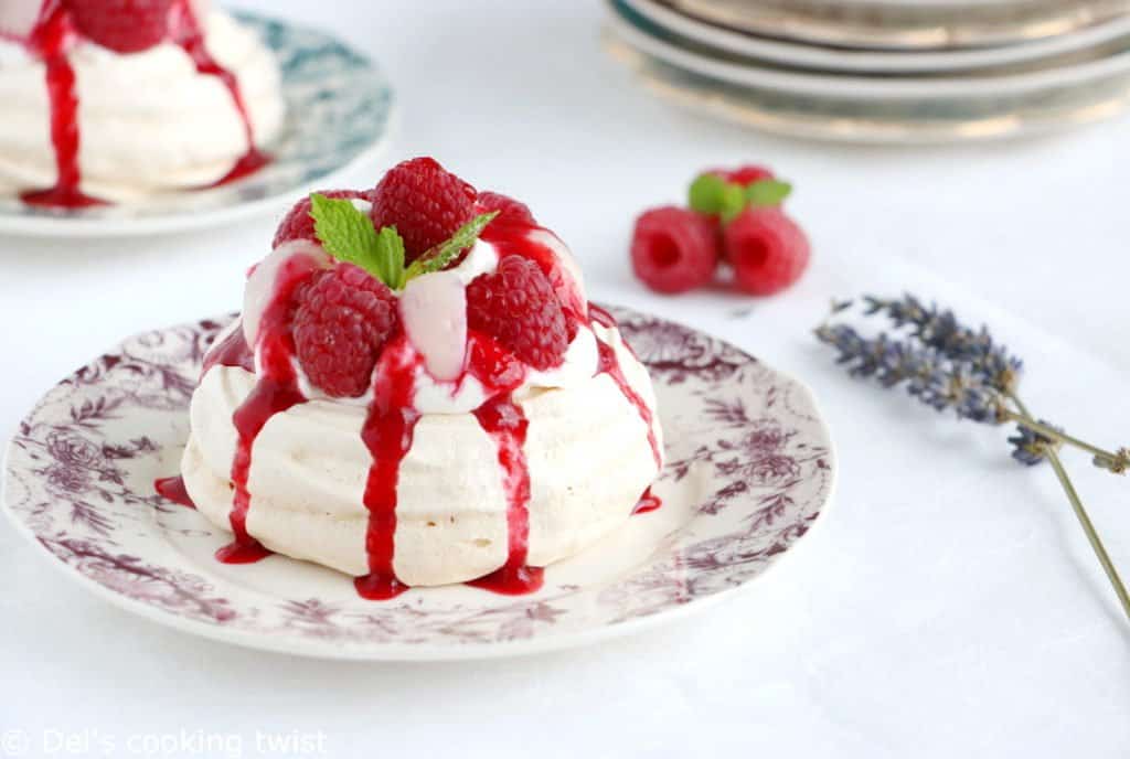 Ispahan Style Raspberry, Lychee & Rose Pavlovas - Del's cooking twist