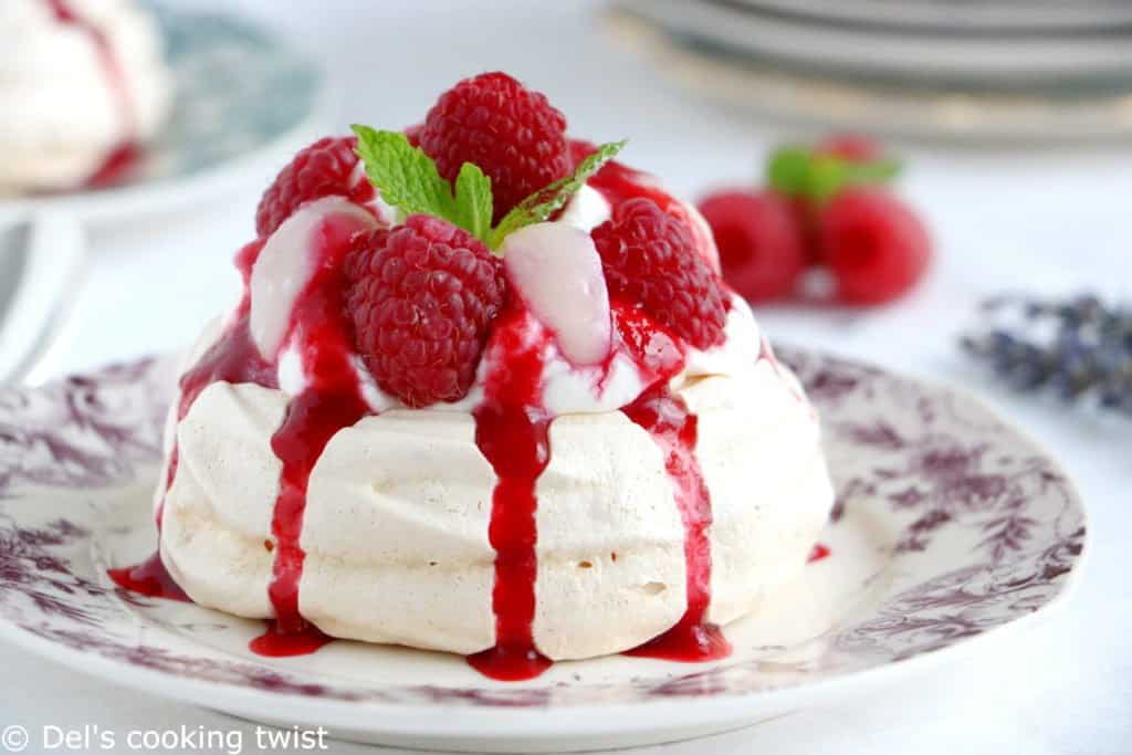 Ispahan Style Raspberry, Lychee & Rose Pavlovas - Del's cooking twist