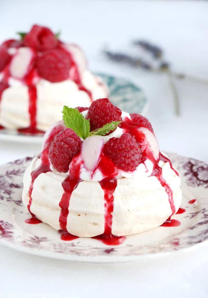 Ispahan Style Raspberry, Lychee & Rose Pavlovas - Del's cooking twist