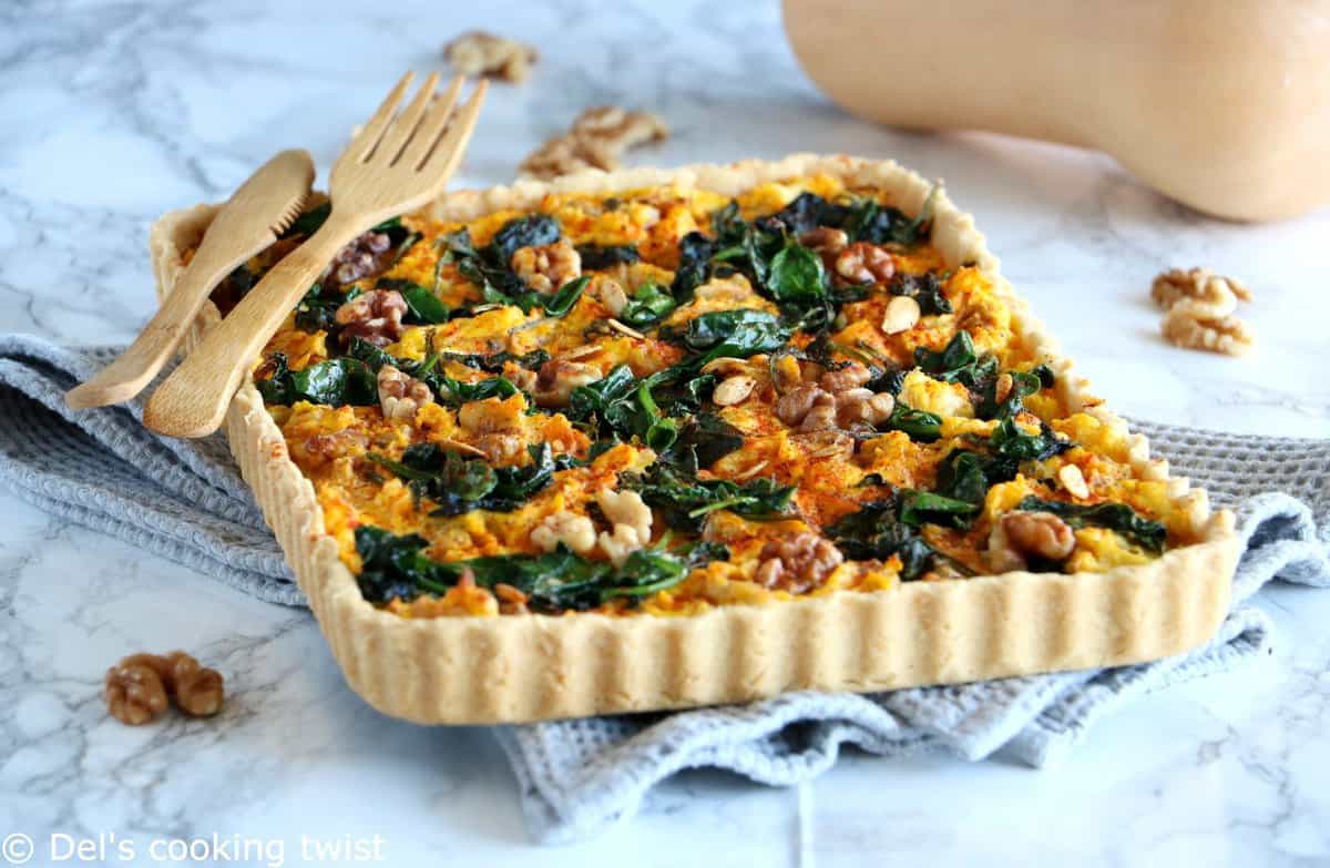 Pumpkin, Spinach and Goat Cheese Quiche — Del's cooking twist