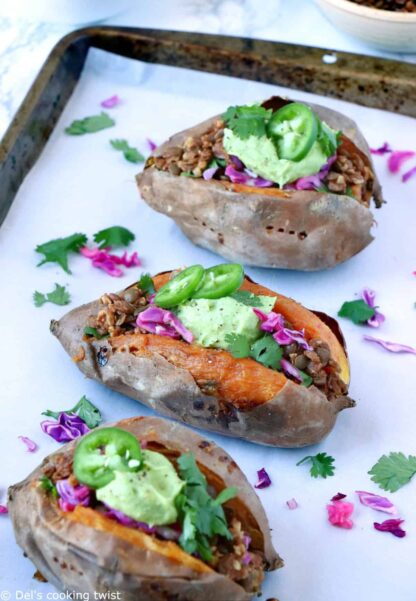 Vegan Taco Stuffed Sweet Potatoes