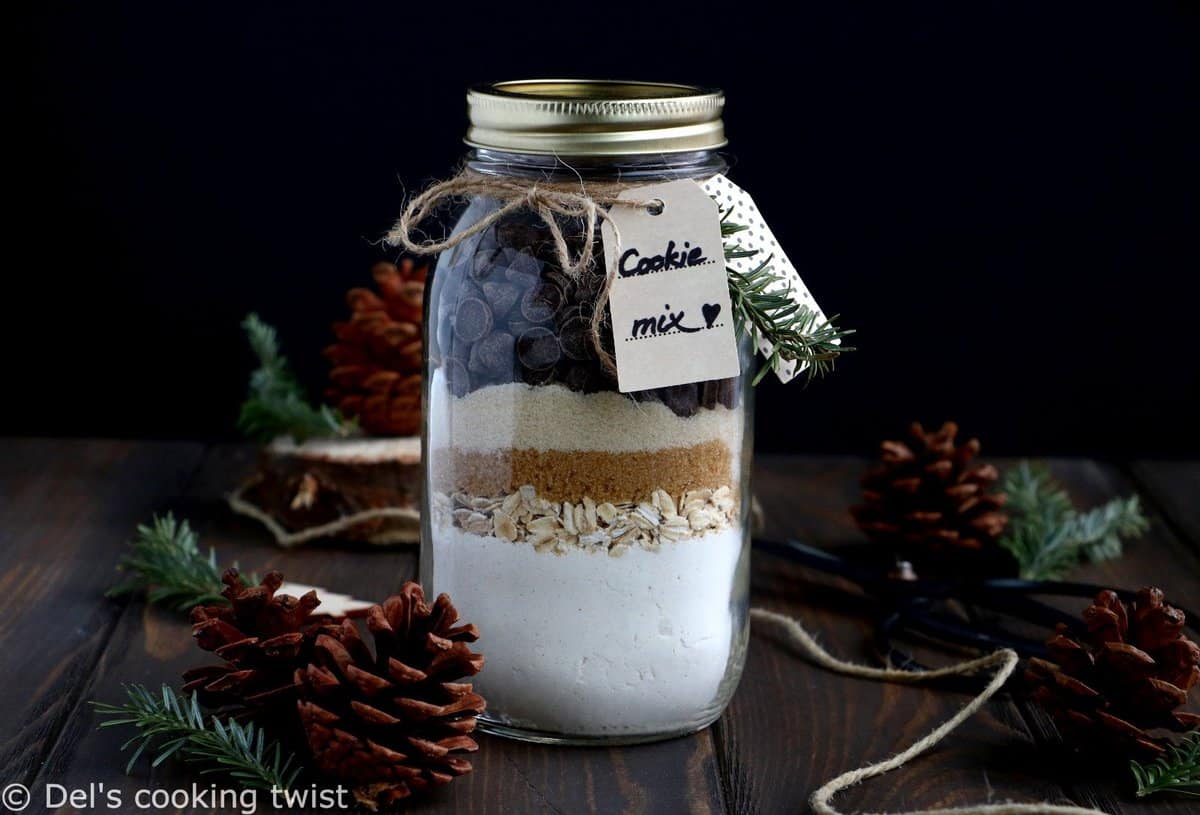 Glass Cookie Jar with Chocolate Chip Cookies