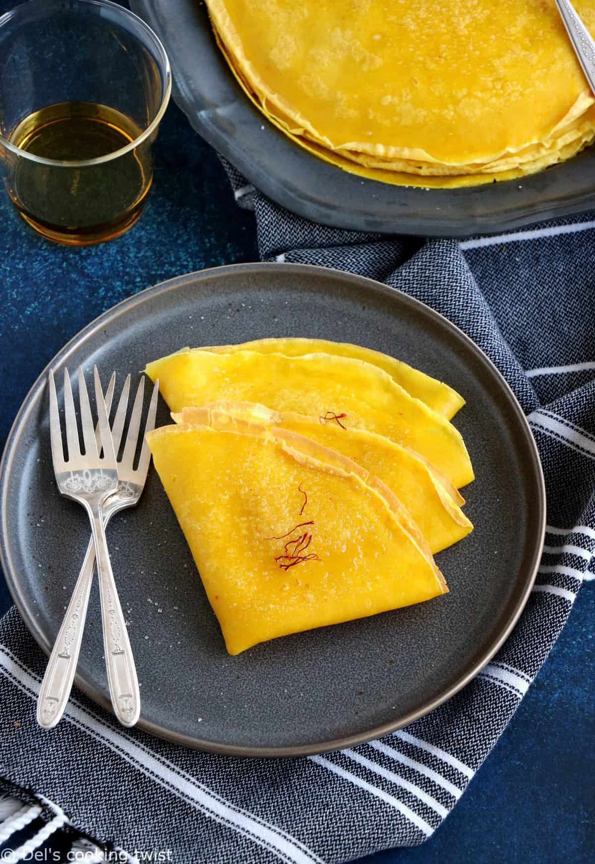 Crêpes au safran et au rhum