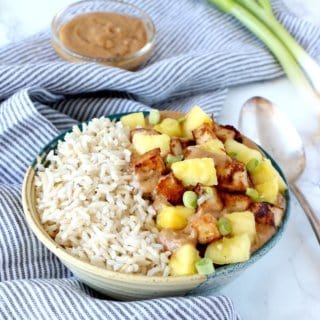 Creamy Peanut Butter Tofu Pineapple Rice