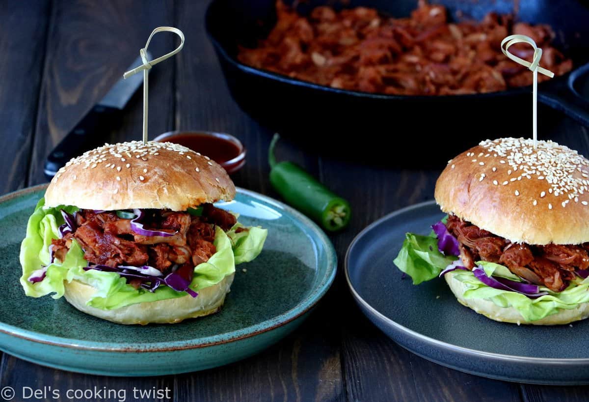 Burger végétarien au fruit du jacquier façon "pulled pork"