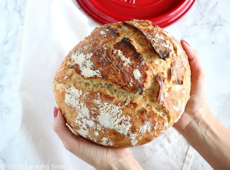 Easy Classic No-Knead Bread - Del's cooking twist