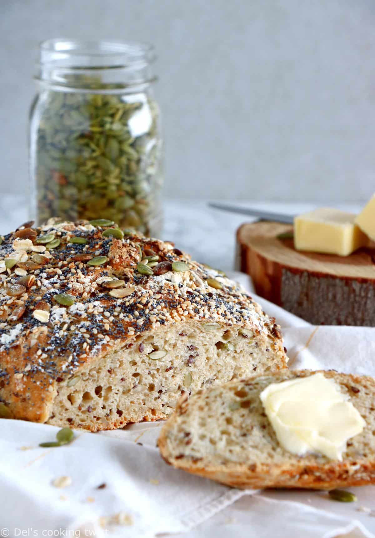 Recette pain au four au lin et graines de tournesol