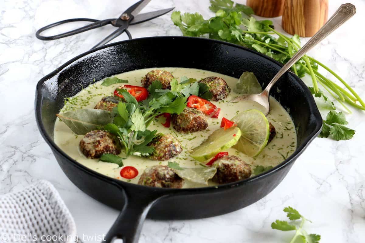 Thai Green  Curry Vegan  Meatballs   Del s cooking  twist