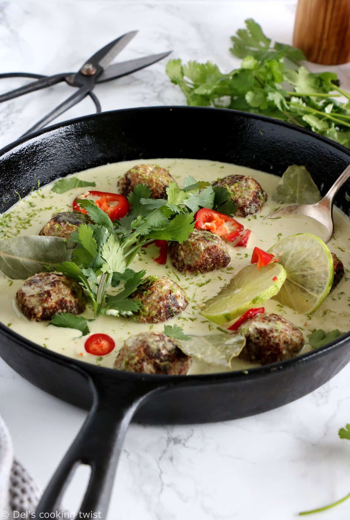 Thai Green  Curry Vegan  Meatballs   Del s cooking  twist