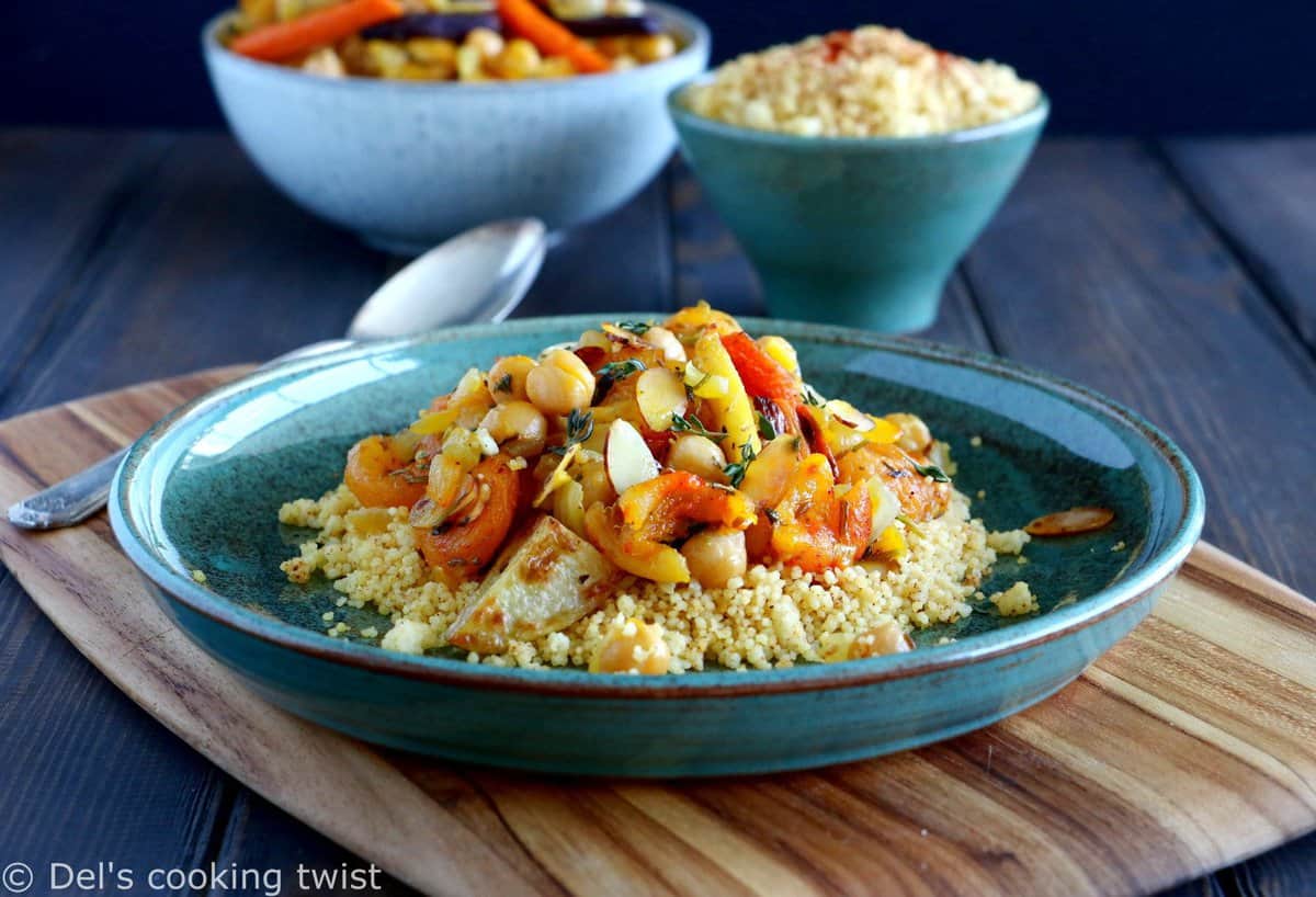 Tajine marocain aux pois chiches et couscous