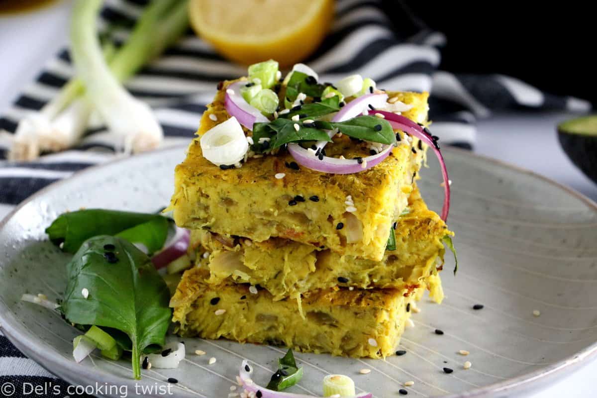 Vegan Zucchini and Red Onion Frittata