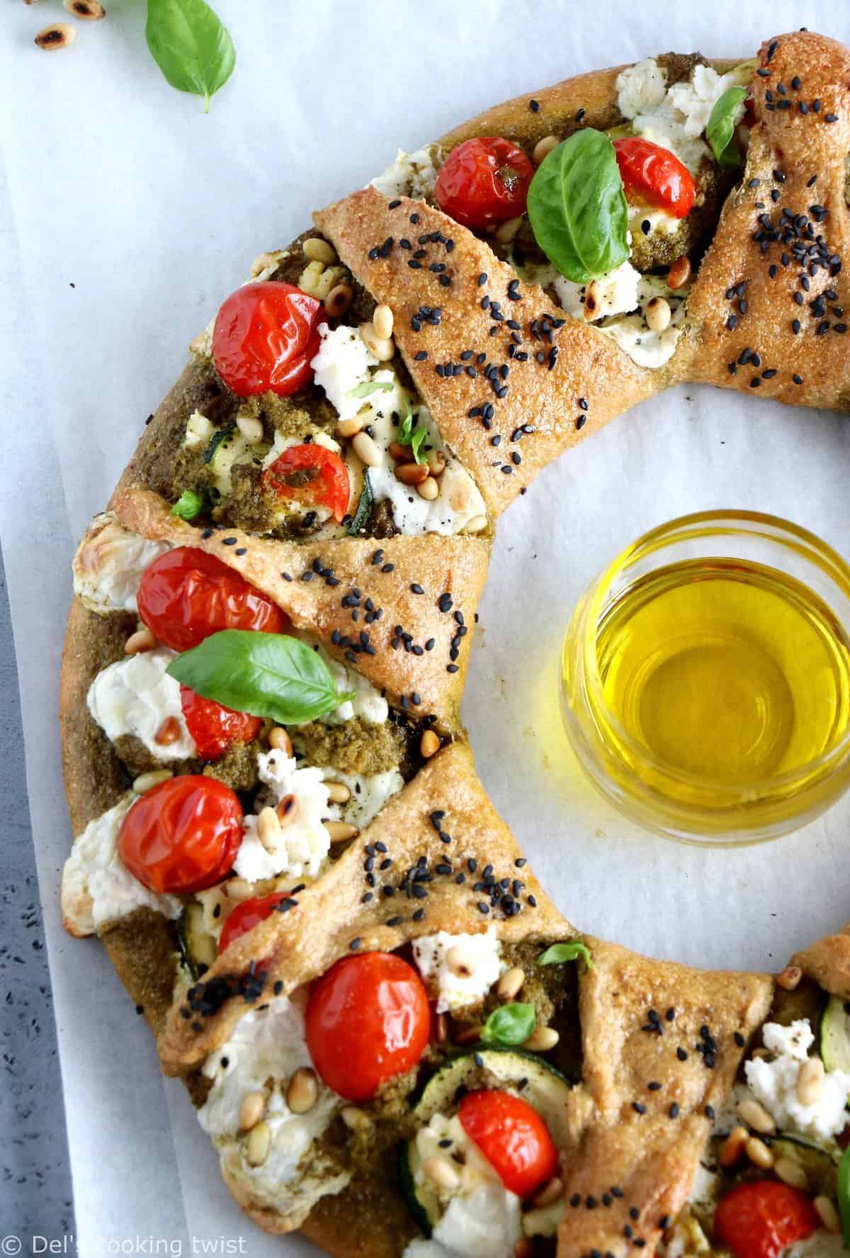 Whole Wheat Mediterranean Pizza Star Ring