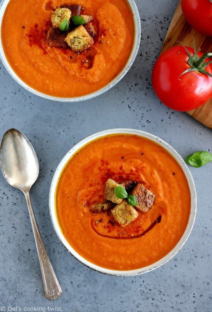 Roasted Red Pepper & Tomato Soup (Vegan) - Del's cooking twist