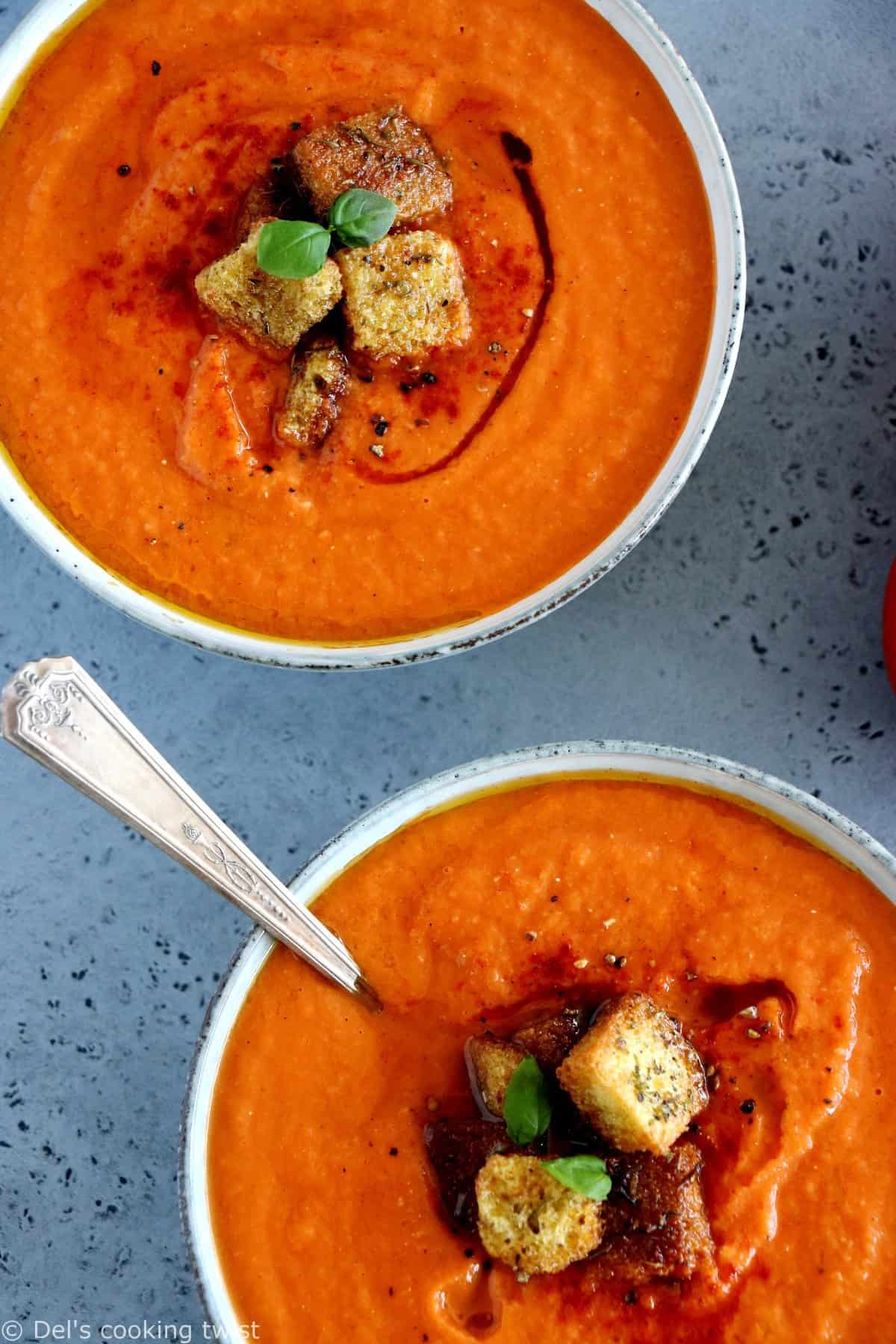 🍅 Soupe à la tomate & au basilic 