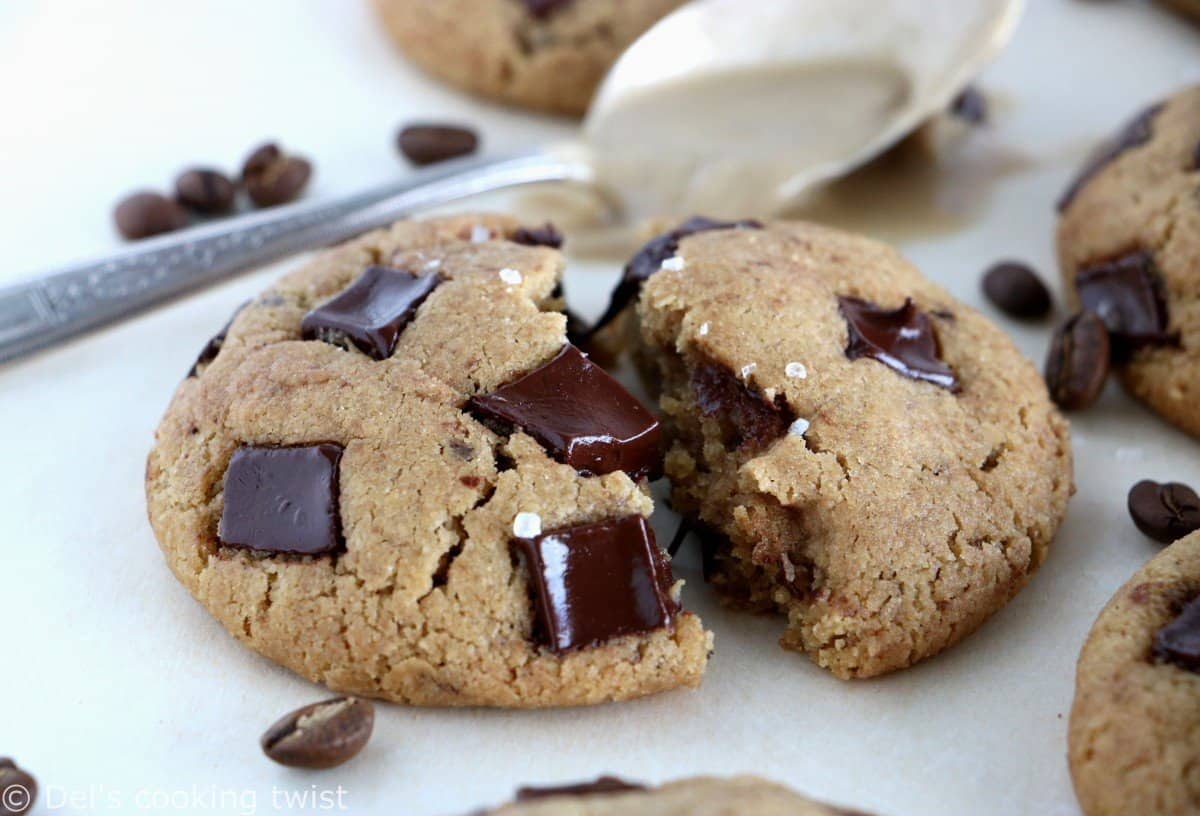 Brown Butter Coffee Tahini Cookies