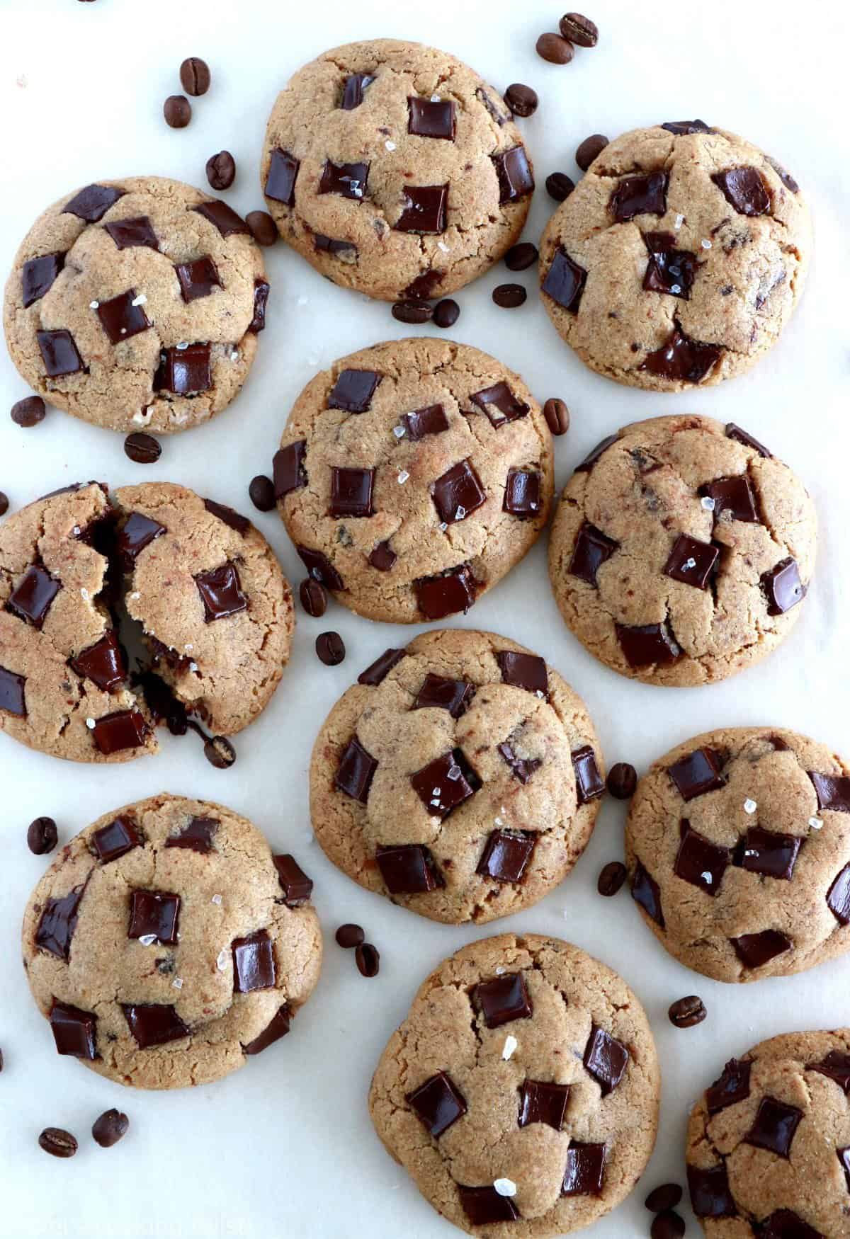 Brown Butter Coffee Tahini Cookies