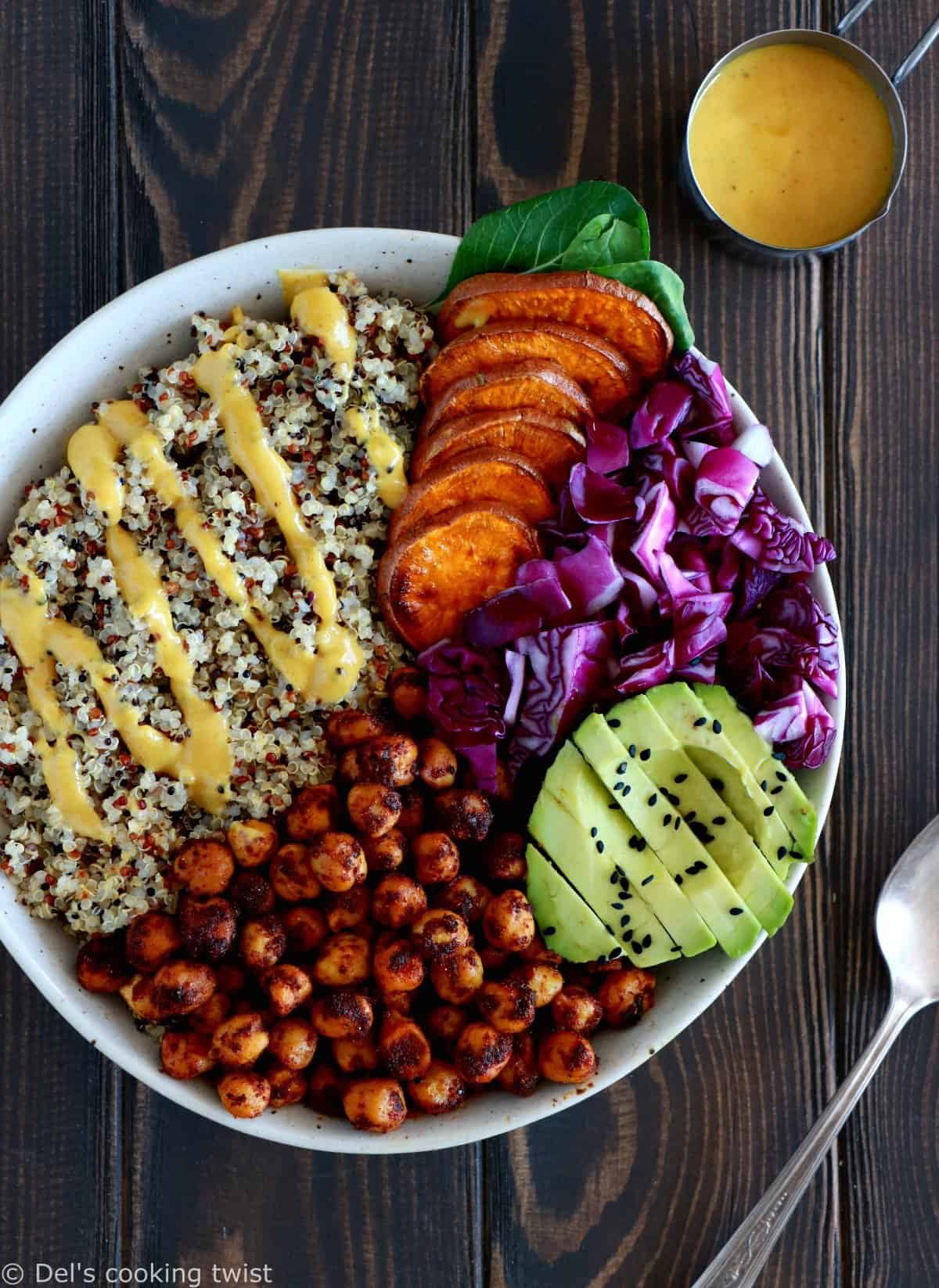 Spiced Chickpea Sweet Potato Buddha Bowl - Del's cooking twist