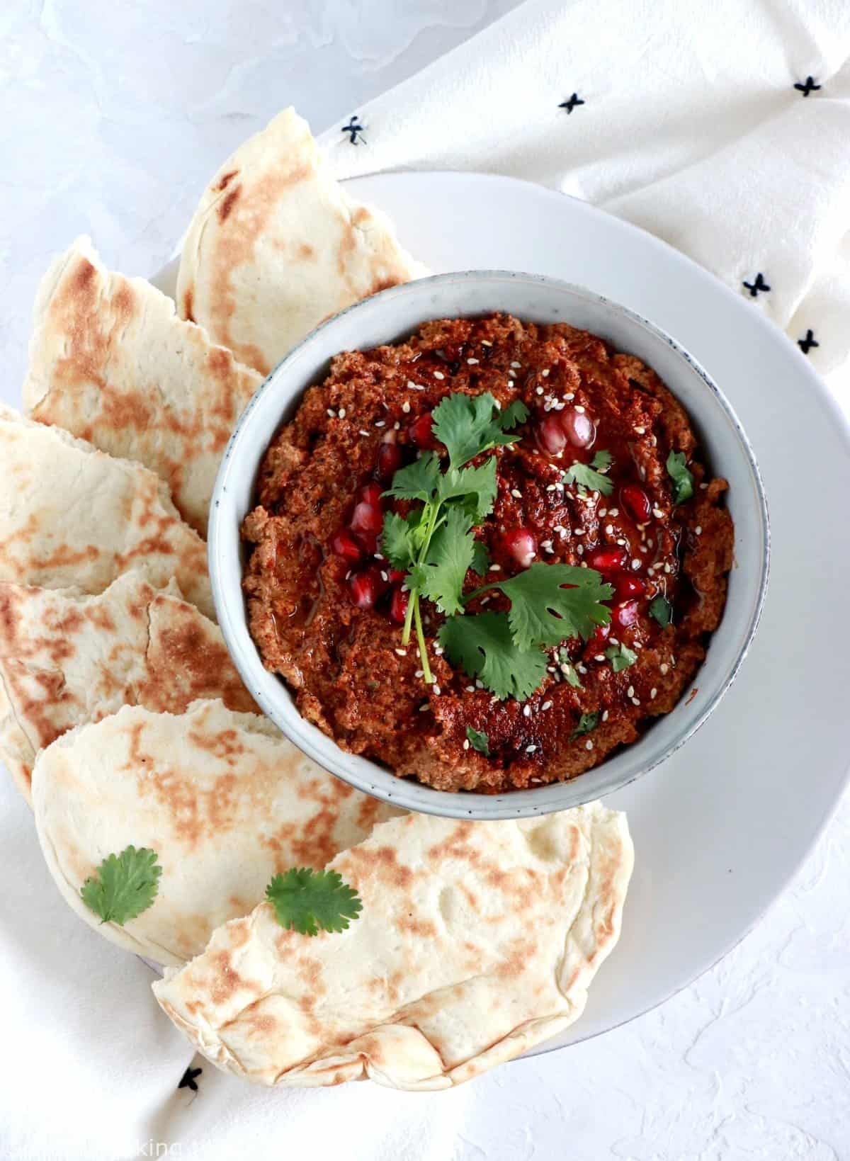 Harissa Cauliflower Walnut Dip