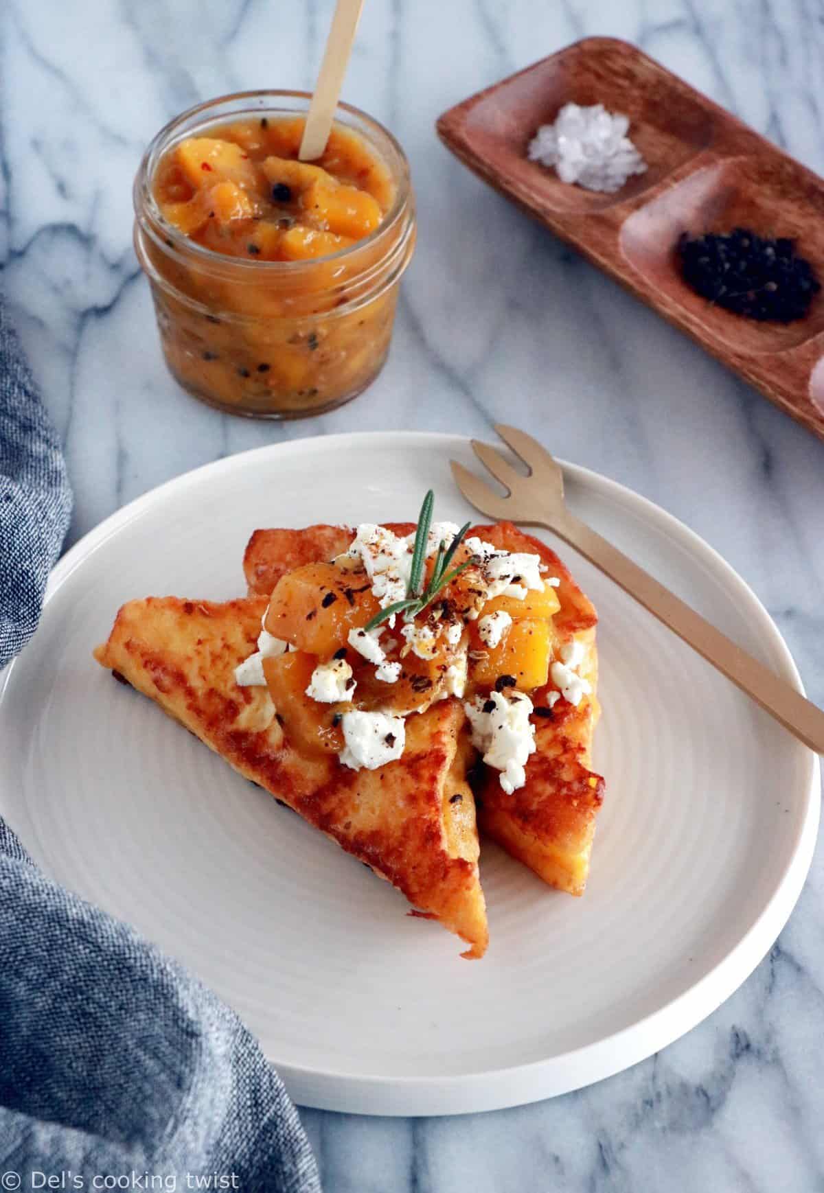 Mango Chutney Goat Cheese Brioche French Toasts