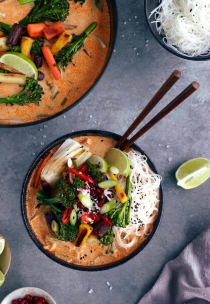 Vegan Thai Red Curry Noodle Soup