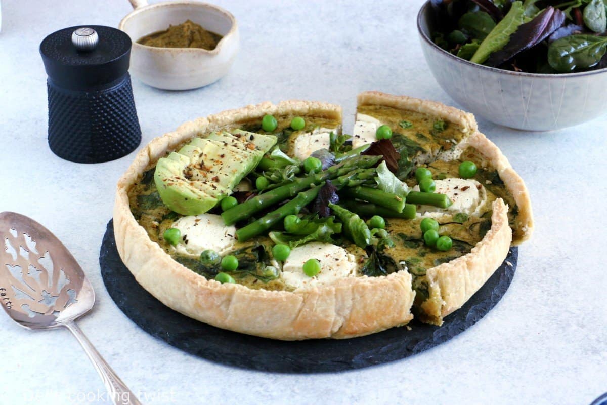 Quiche printanière aux légumes verts