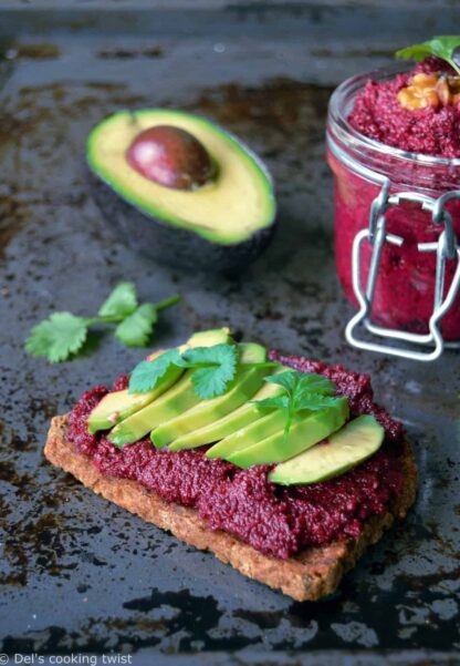 Vegan Avocado Toast with Beet Hummus