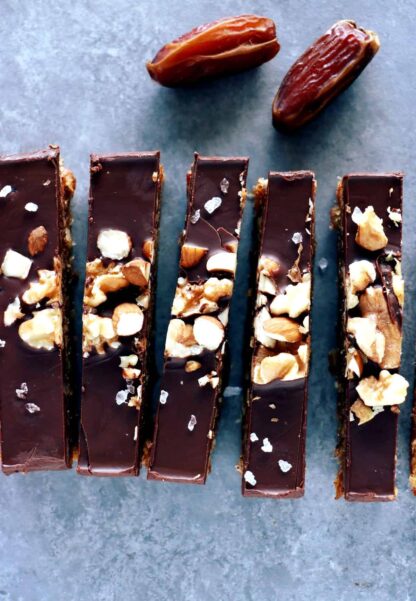 Chocolate Covered Nut Date Bars