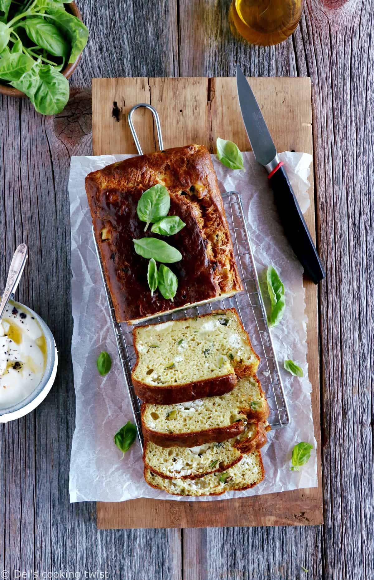 Savory Zucchini Goat Cheese Bread