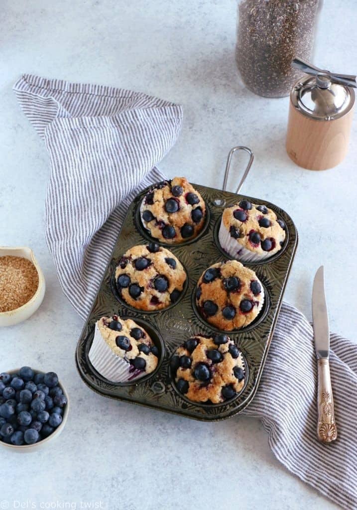 Vegan Blueberry Muffins with Flaxseed - Del's cooking twist