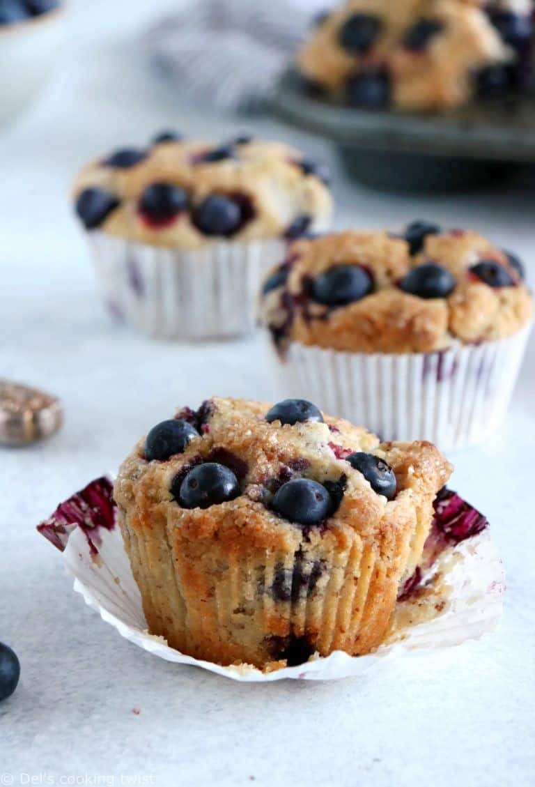 Vegan Blueberry Muffins with Flaxseed - Del's cooking twist