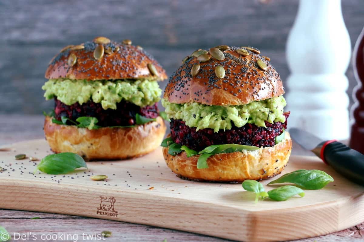 Vegetarian Beet Quinoa Burger - Del's cooking twist